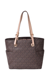 Michael Kors Monogram Brown Jet Set Tote Bag