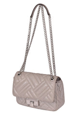 Michael Kors Peyton Pearl Gray Quilted Shoulder Bag