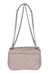 Michael Kors Peyton Pearl Gray Quilted Shoulder Bag