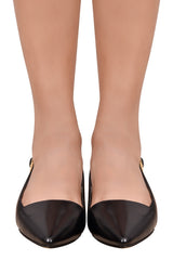 Michael Kors Pointed Toe Flat Leather Slingbacks