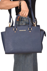 Michael Kors Selma Medium Saffiano Leather Satchel Bag