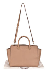 Michael Kors Selma Medium Top Zip Satchel Crossbody Bag