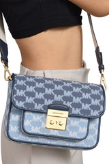 Michael Kors Sloan Editor Medium Logo Jacquard Messenger Bag
