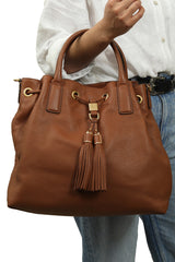 Michael Kors Tan Tassel Leather Handbag