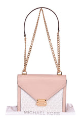 Michael Kors Whitney Large Logo Embossed Leather Convertible Shoulde