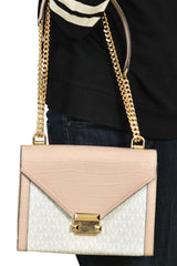 Michael Kors Whitney Large Logo Embossed Leather Convertible Shoulde