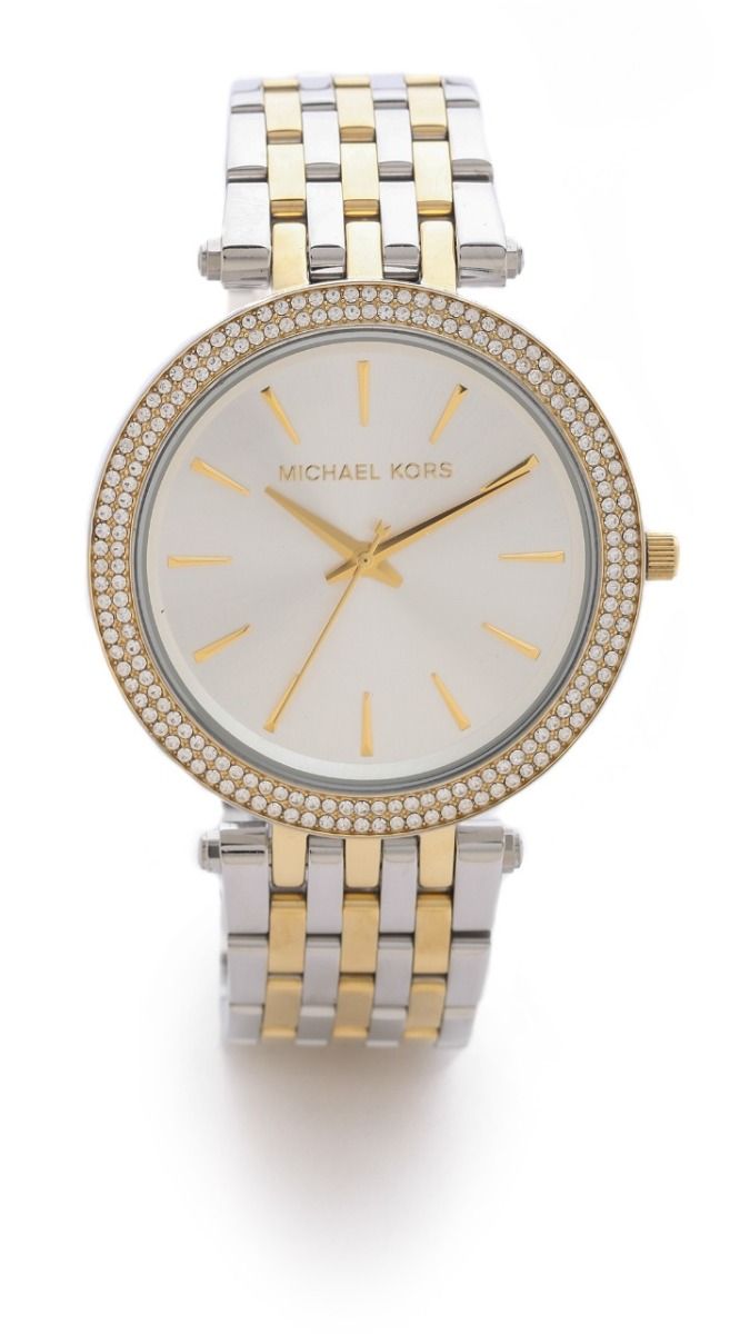MICHAEL KORS WOMENâ€™S METTALIC DARCI PAVE TWO TONE WATCH