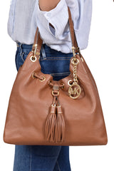 Micheal Kors Camden Leather Tassel Hobo Bag