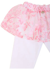 Miss Blumarine Jacquard Print Skirt With Tights