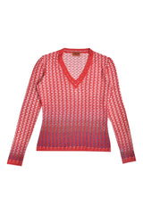 Missoni V-Neck Ombre Red Sweater