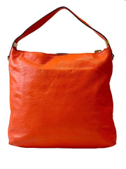 Michael Kors Orange Tassel Zip Top Hobo Bag