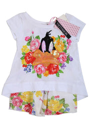 Monnalisa Donald Duck Sequins Printed Flare Top