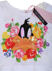 Monnalisa Donald Duck Sequins Printed Flare Top