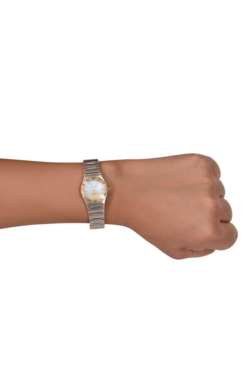 Omega Constellation Quartz Gold& Silver MOP Dial Ladies Watch