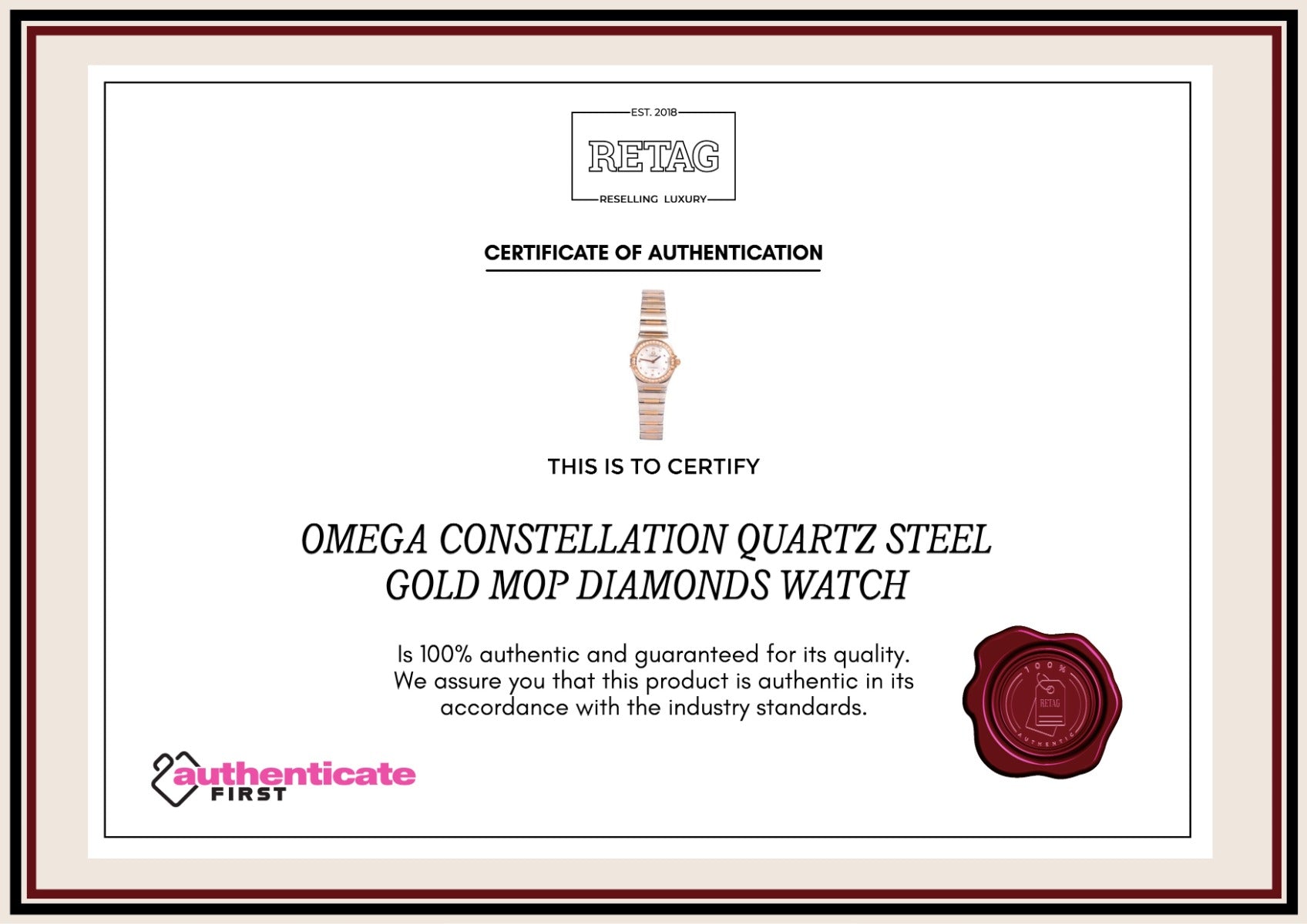 Omega Constellation Quartz Steel Gold MOP Diamonds Watch