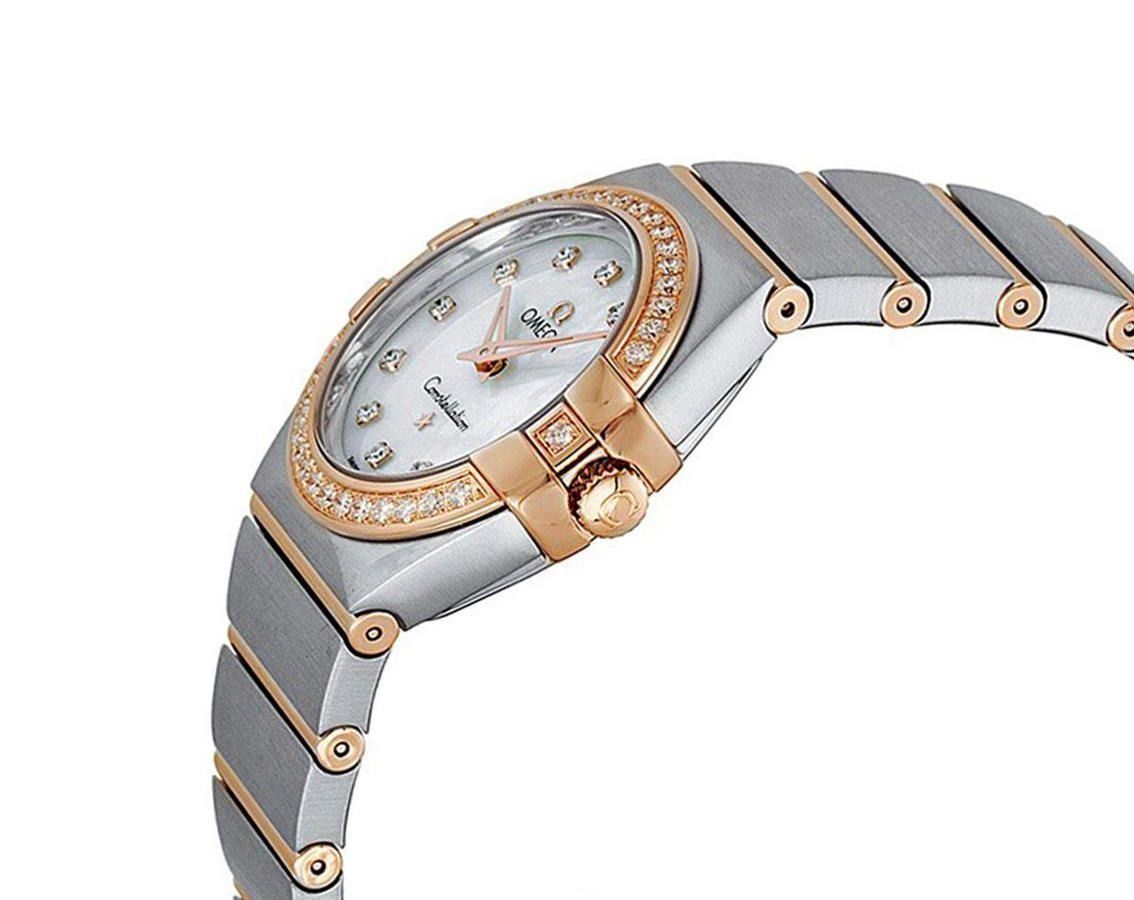 OMEGA CONSTELLATION STEEL GOLD DIAMONS MOP DIAL WATCH