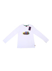 Paul Smith Junior White Car Print T-Shirt