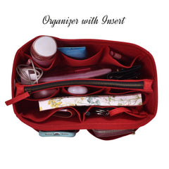Pochette De Luxe Red With Insert Bag Organizer