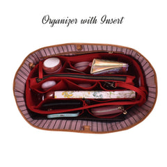 Pochette De Luxe Red With Insert Bag Organizer
