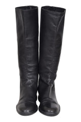 Prada Black Leather Knee-High Boots