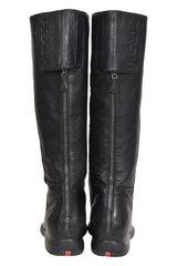 Prada Black Leather Knee-High Boots