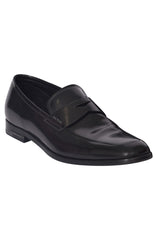 Prada Blackleather Slip On Loafers