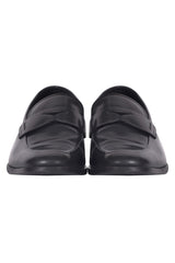 Prada Blackleather Slip On Loafers