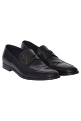 Prada Blackleather Slip On Loafers