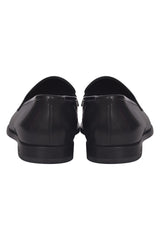 Prada Blackleather Slip On Loafers