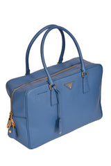 Prada Blue Saffiano Leather Promenade Satchel Bag
