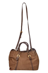 Prada Brown Nylon Bauletto Bag