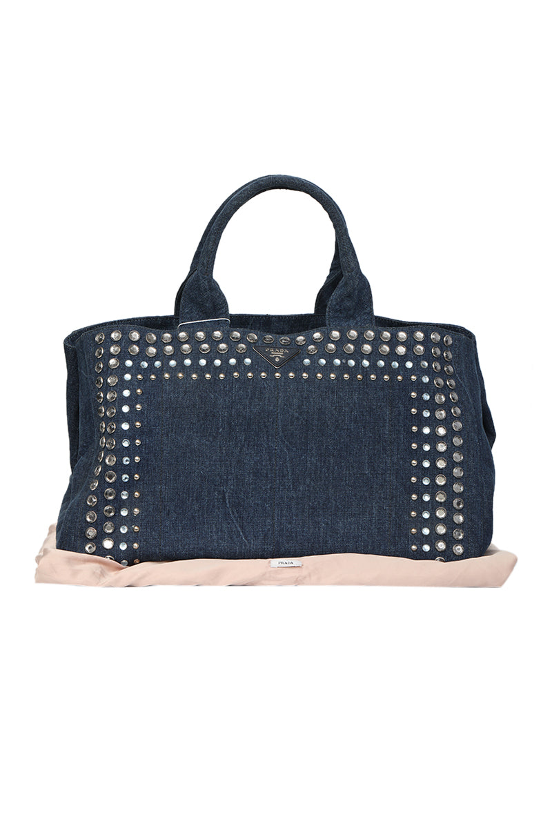 prada-denim-canapa-studded-handbag