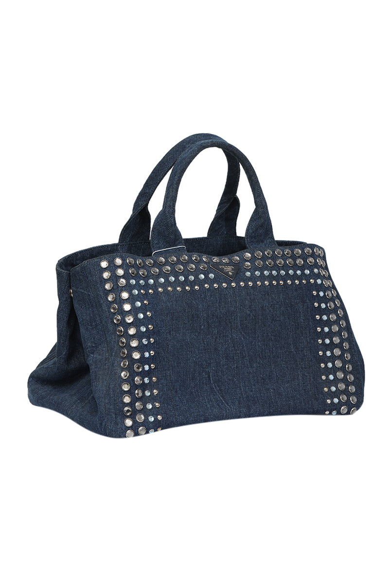 prada-denim-canapa-studded-handbag