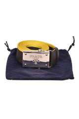 Prada Logo Engraved Canvas Belt