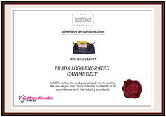 Prada Logo Engraved Canvas Belt
