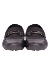 Prada Logo Plaque Leather Loafers