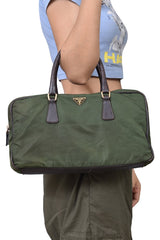 prada-olive-green-nylon-zip-around-handbag