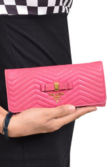 prada-pink-leather-logo-wallet