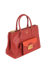 Prada Saffiano Lux With Cargo Pocket Tote Bag