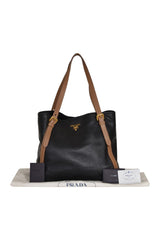 Prada Vitello Daino Blue Tote Bag