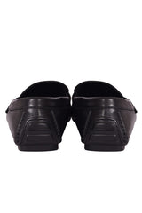 Roberto Cavali Black Monogram Buckle Loafers