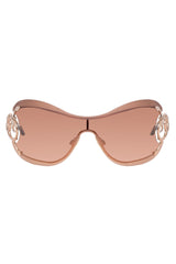 Roberto Cavalli Brown Cicno Serpent Shield Sunglasses