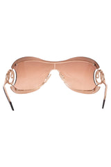 Roberto Cavalli Brown Cicno Serpent Shield Sunglasses