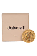 Roberto Cavalli Crystal Crusted Logo Ring