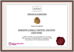 Roberto Cavalli Crystal Crusted Logo Ring