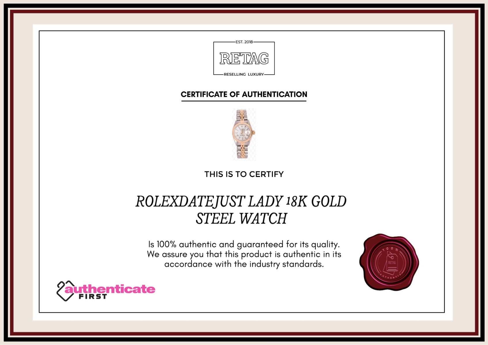 Rolex Datejust Lady 18K Gold Steel Watch