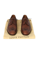 Louis Vuitton Size-Uk 7.5/ EU 42Brown Leather Lace-Up Loafers