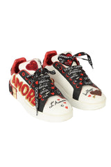 Dolce & Gabbanasize- EU 37 White Dg Amore Logo Sneakers