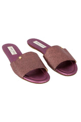 Jimmy Choo Size- EU 39 Pink Glitter Nanda Flat Slides