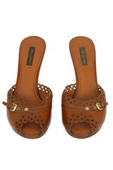 Louis Vuittonsize- EU 38 Patent Leather Cut-Out Peep Toe Mules